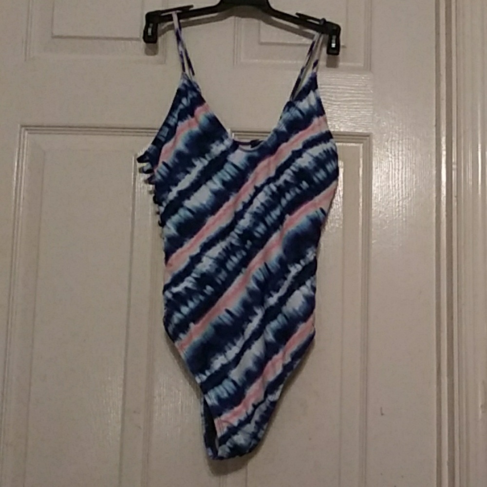 Blue & Pink & White Tie-Dye One Piece Swimsuit!!!
